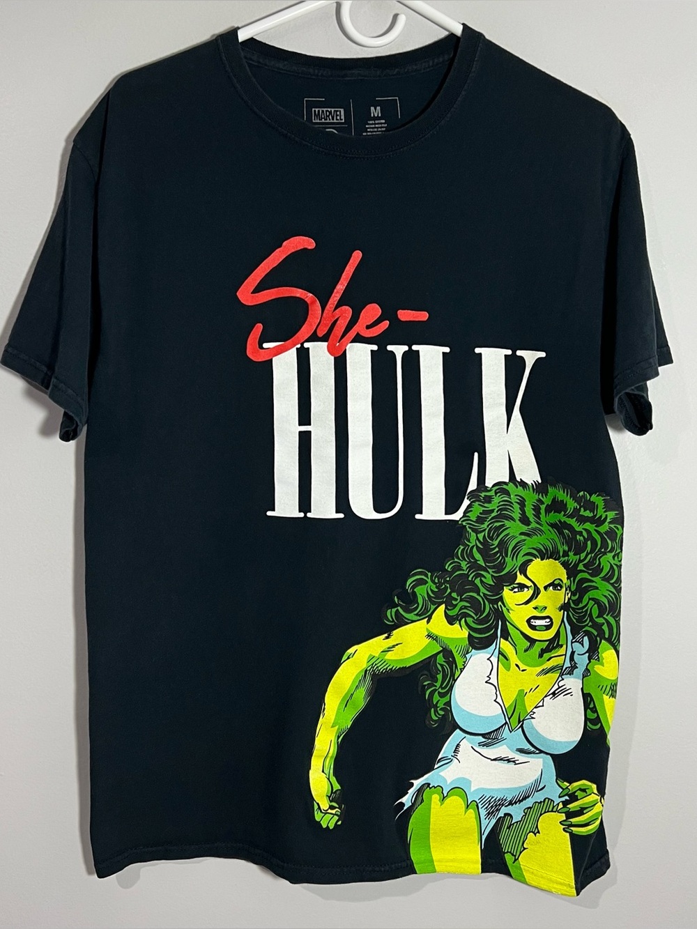 CVLA x Marvel She-Hulk Black Red Green White Short Sleeve T-Shirt Mens Medium